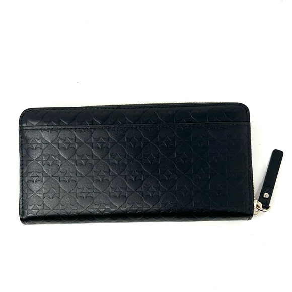 Kate Spade Neda Penn Place Embossed Black Leather Zip Around Wallet - Picture 2 of 10